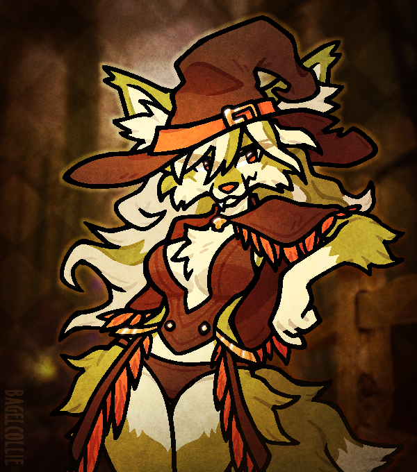 bagelcollie's tweet photo. It’s that weird green fox that I draw every halloween 🎃 ~ https://t.co/8ncKaTZOvu