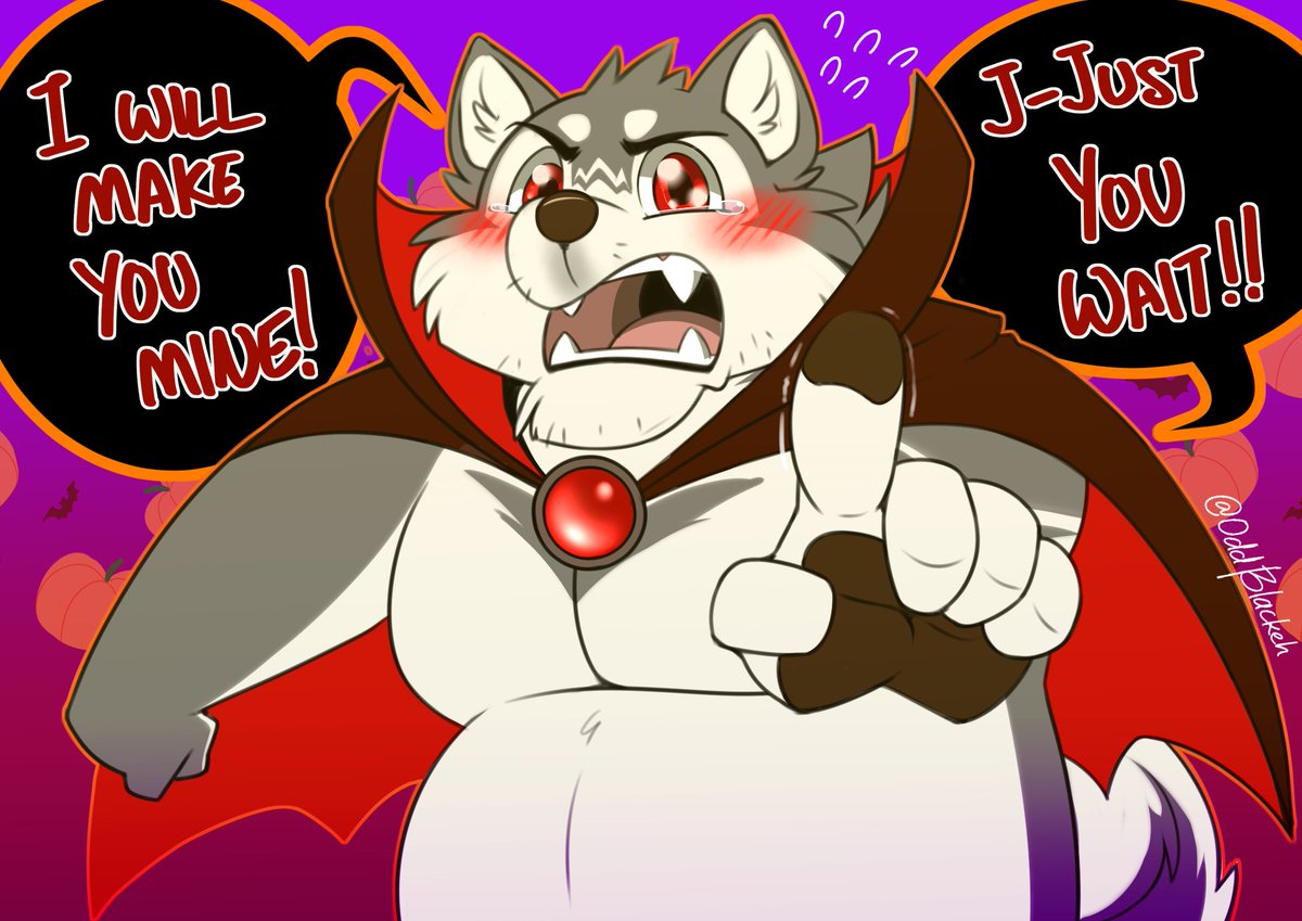 Frustrated husky vampire couldn't make you his thrall(?) Oh noes!! >.<"
Just a silly drawing, happy halloween!! 🎃