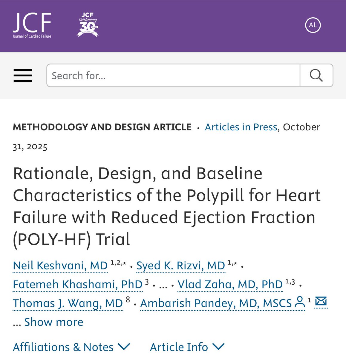 #GDMTworks but major gaps persist in implementation. 🤔

Polypharmacy is cited as one explanation

💡What if we could consolidate???

Metoprolol + spiro + SGLT2i into 1 💊!!!

👉🏽Check out Rationale &amp; design for POLY-HF a polypill strategy in HFrEF!! 

🔥 results coming at #AHA25
