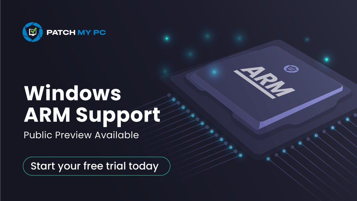 PatchMyPC's tweet image. You can skip ARM day. We didn’t 💪

#ARM-based Windows devices just got stronger. Automatic #patching, zero routine changes.

Join the waitlist today for an exclusive free trial ➡️ bit.ly/47jlAZp

#MSIntune #ConfigMgr #MoreThanJustPatching #PatchMyPC
