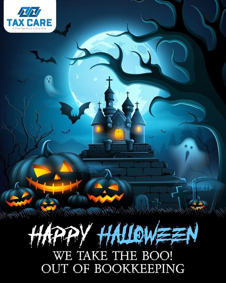 Happy Halloween from 🎃👻 This spooky season, let us take the 'boo!' out of your bookkeeping. With Tax Care, you can enjoy a frightfully good time knowing your finances are in safe hands.