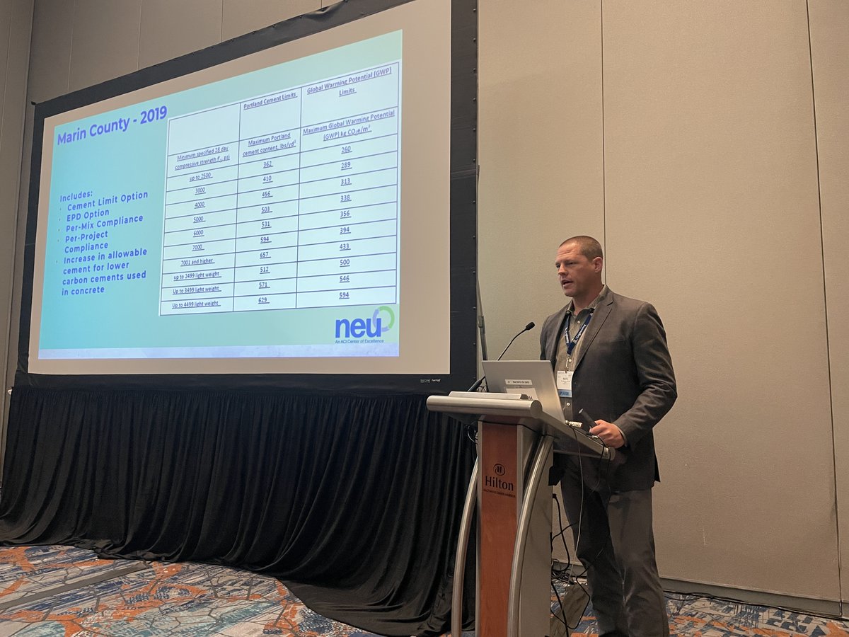 Our technical director, Nate Forrest, has been busy delivering several presentations at the <a href="/ConcreteACI/">AmericanConcreteInst</a> convention in Baltimore, MD; long-life concrete pavements, California building codes and future policies, and implementing ACI 323 – Low carbon concrete code are all within