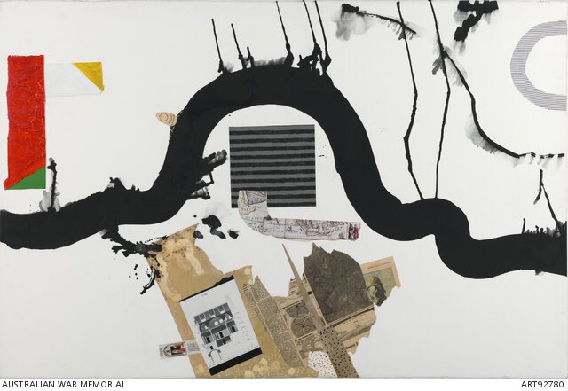 adefty's tweet image. Each week I share with students on my intelligence module, Vigilant State, an artwork relating to that week’s topic. This week we were discussing intelligence analysis and I selected ‘Road to Baghdad’ (1996) by Elwyn Lynn from @AWMemorial #ArtofSpying