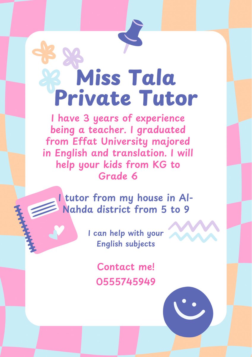 TalaSebai's tweet photo. #privatetutor #teacher https://t.co/2JfW5MM7D2