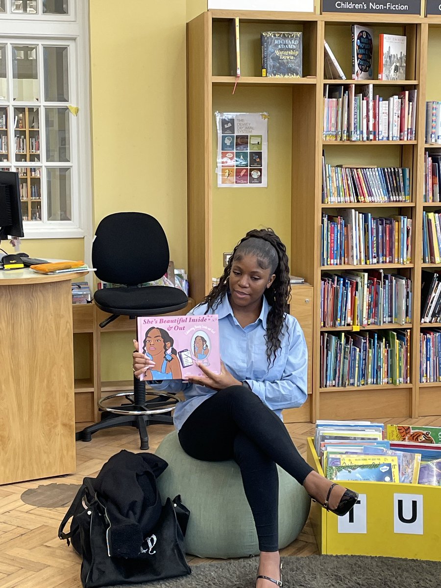 GreenwichLibs's tweet image. We had a lovely time with author Merlynne Tuwizana reading from her book ‘She&apos;s beautiful inside and out: a journey of self love and kindness’ at #PlumsteadLibrary for #BlackHistoryMonth yesterday! It was well attended + the children enjoyed the affirmations colouring + drawing.