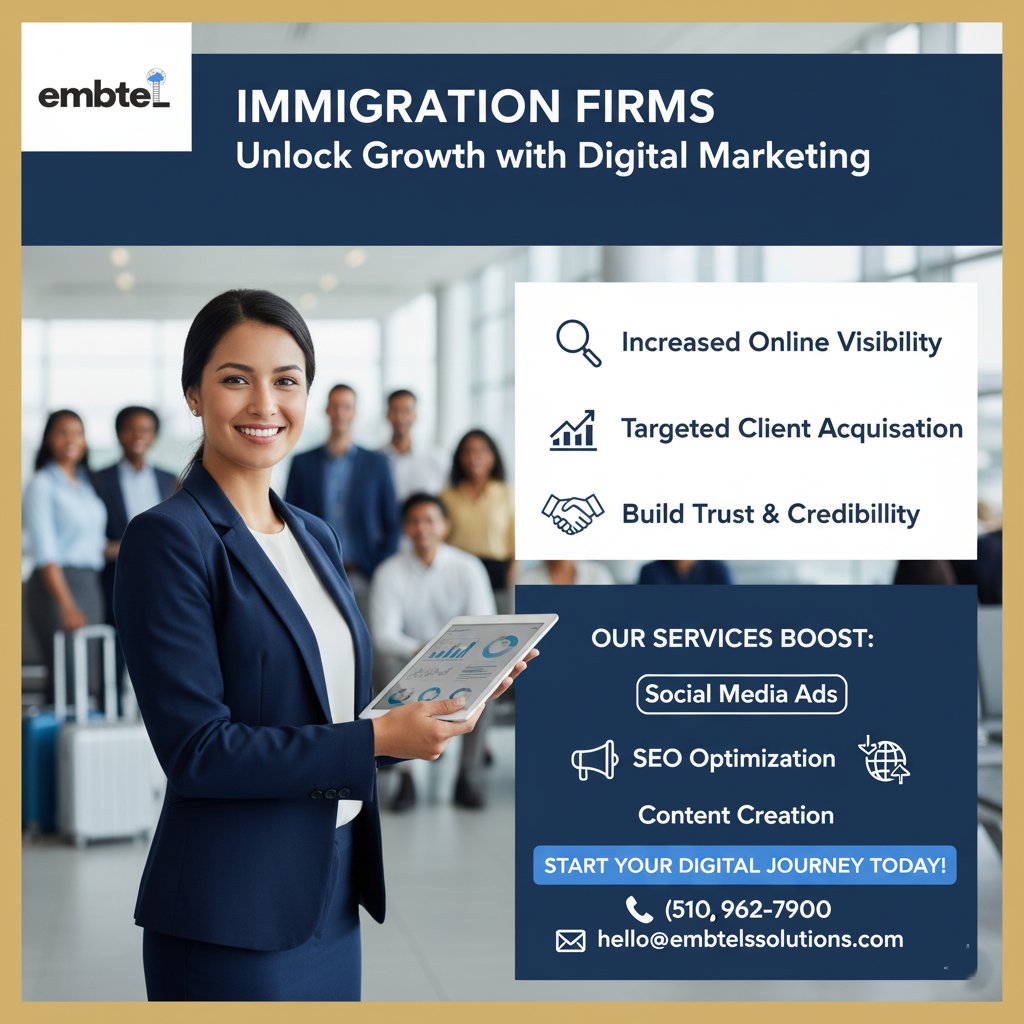 embtelsolutions's tweet image. Immigration firms, it&apos;s time to embrace digital marketing! Connect with potential clients effectively and enhance your services. 
📞 (510) 962-7900 
embtelsolutions.com/?utm_source=go…

 #DigitalMarketing #ImmigrationLaw #ClientGrowth #MarketingStrategy #BusinessSuccess #EmbTelSolutions