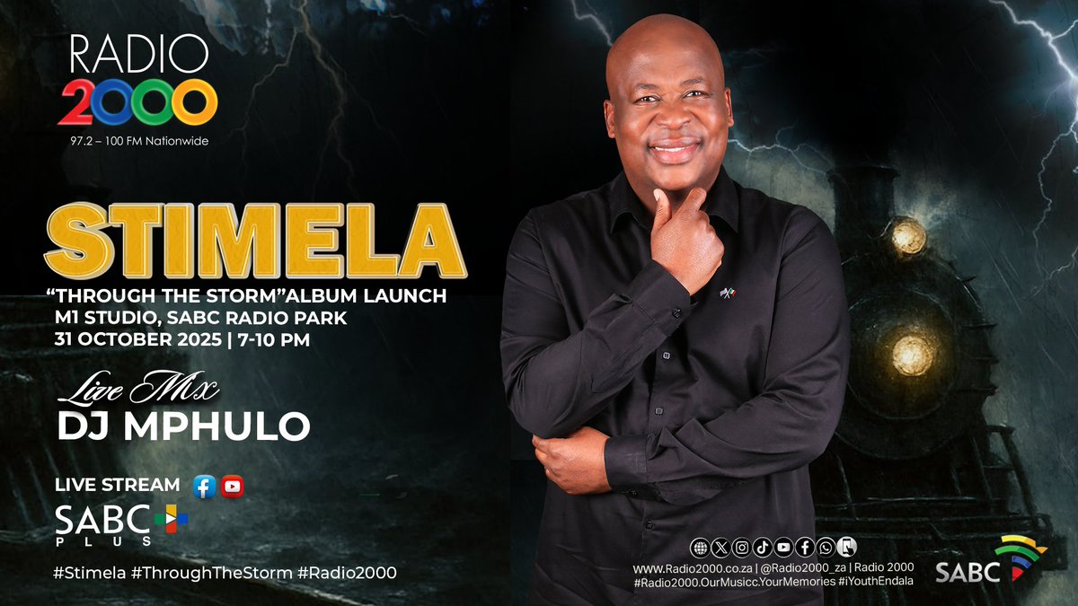 Radio2000_ZA's tweet photo. 🚨🎶RADIO2000 x #STIMELA ALBUM LAUNCH "Through the Storm"
🎧 @iamDjmphuloSa on the 1s and 2s
📍 Venue: M1 Studios, Radio Park
📺 Live streaming: https://t.co/HoOUtqDV6n SABC Plus
#Stimela #ThroughTheStorm #Radio2000 https://t.co/U58OrvkBmI