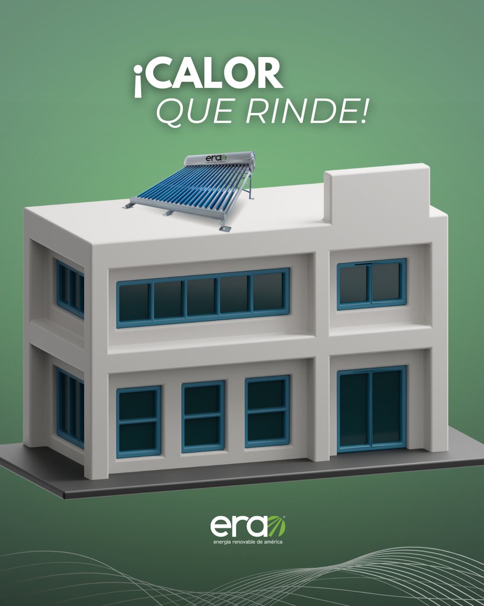 Diseñados para ser eficientes, los calentadores solares ERA optimizan el consumo de agua caliente en tu hogar, sin complicaciones. 

#ERAcontigo #EnergíaLimpia #CalentadorSolar