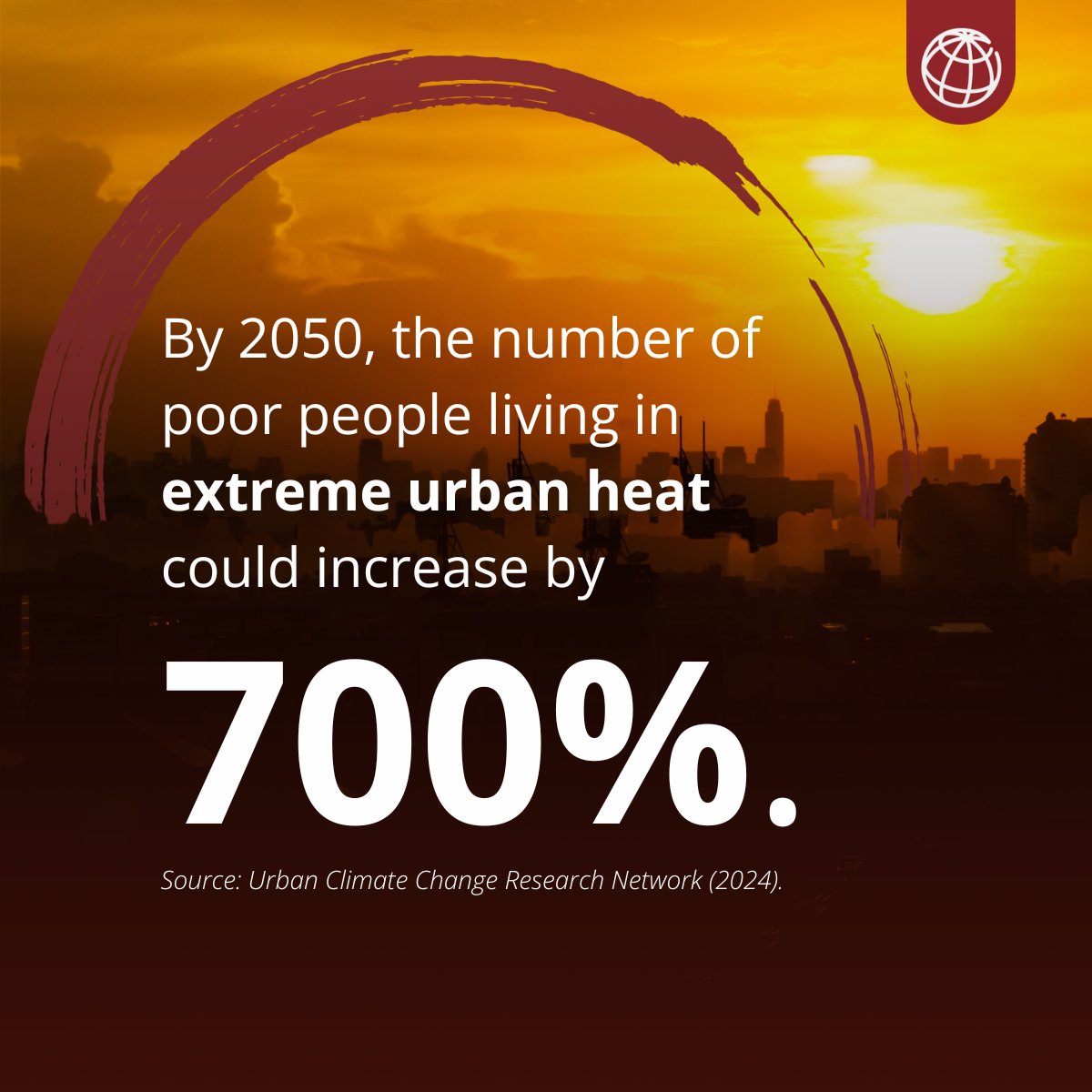 By 2050, the number of urban poor exposed to dangerous heat could increase by 700%. Cities need practical tools for resilience and sustainable cooling. Start with the <a href="/WorldBank/">World Bank</a> Handbook on Urban Heat Management: wrld.bg/A1G750XkK7u