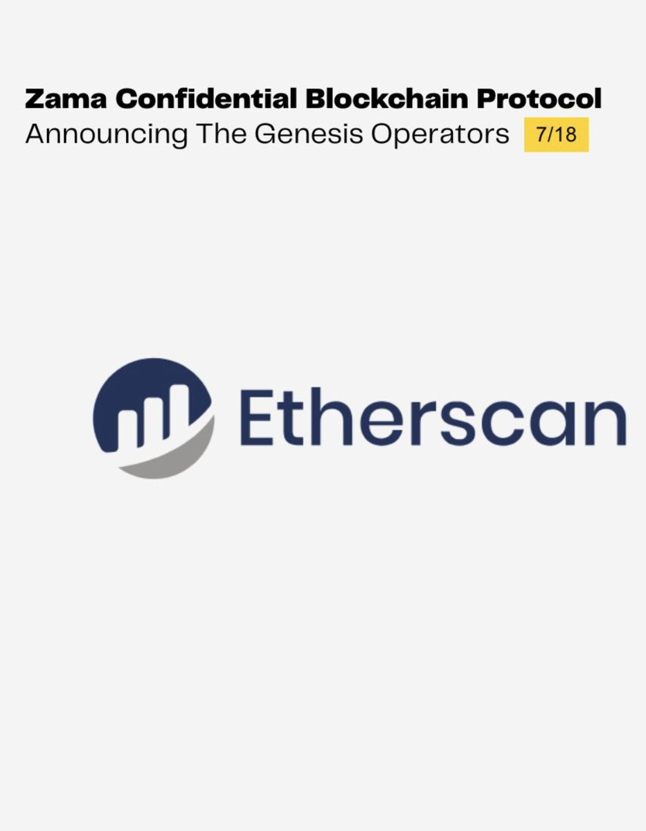 . <a href="/zama_fhe/">Now @zama</a> vừa ghi dấu một bước tiến mới: <a href="/etherscan/">etherscan.eth</a> chính thức gia nhập làm MPC operator!
Etherscan, biểu tượng minh bạch của Ethereum, giờ sẽ giúp Zama bảo vệ khóa FHE riêng tư, đồng thời vẫn giữ dữ liệu có thể xác minh công khai. Đây là bước tiến quan