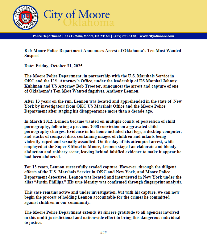 Moore Police Dept. tweet media