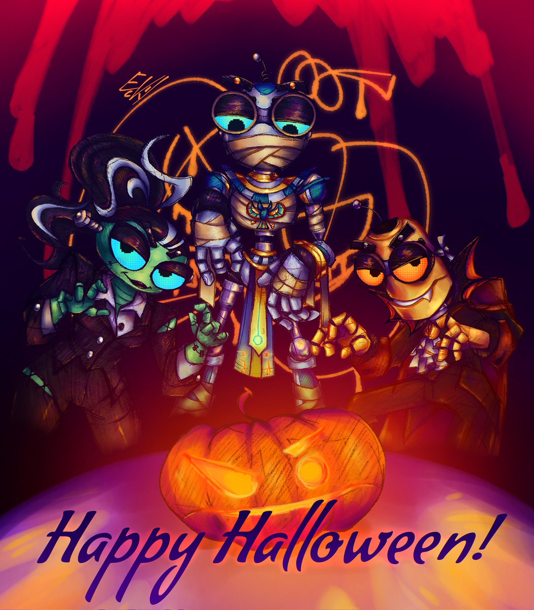 I almost forgot to post some Halloween art. Happy Halloween everyone!

#boltsandblip #bolts #blip #saedee #robots #art #Halloween2025