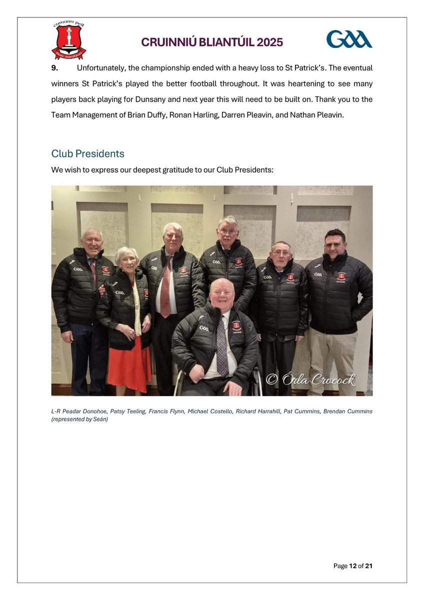 DunsanyGAA's tweet image. Tuarascáil an Rúnaí 2025 is out now.

Healthy Club GOLD, Green Club progress, underage growth, community momentum—&amp;amp; big plans for volunteers, referees, a new gym and lights.

Get involved—DM us.

See some pages 📑 below! 

#DunsanyGAA #MeathGAA #GAA #Community #UpDunsany