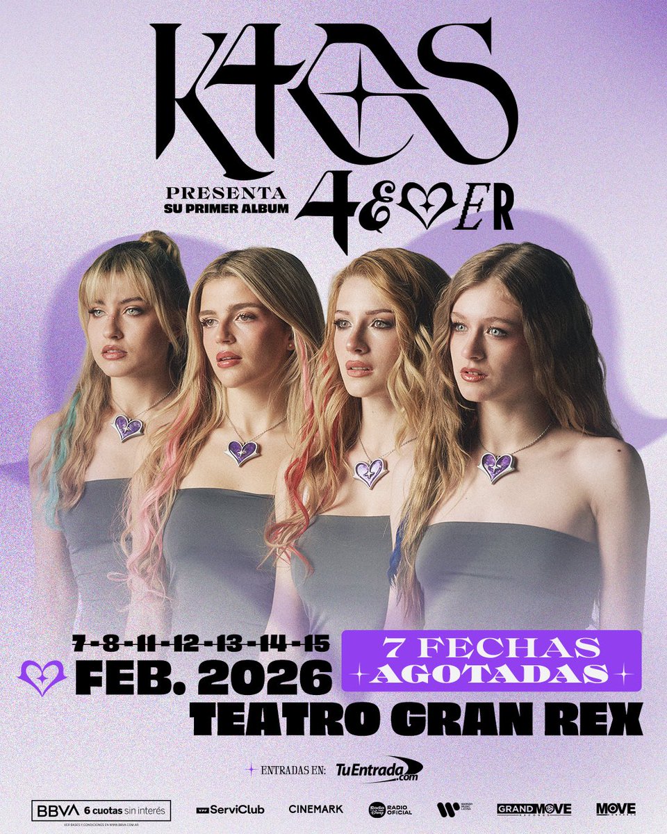 🔥 ¡FUROR POR K4OS! ¡Siete fechas en el Gran Rex AGOTADAS! ¡Gracias por hacer este sueño posible! 💜