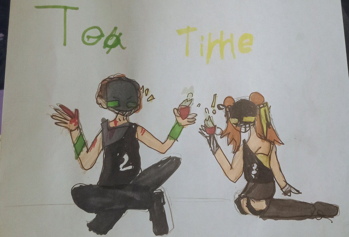 VicRosenko's tweet image. Daughter drew. Tea time is a inside joke we came up with. Both David and liana our favorite players. We are both excited for Stream 2 @StreamFranchise @FuzzOnTheLens @lianapirraglia6 #JoinTheStream #FuzzOnTheLens #playerOne  #playerTwo
