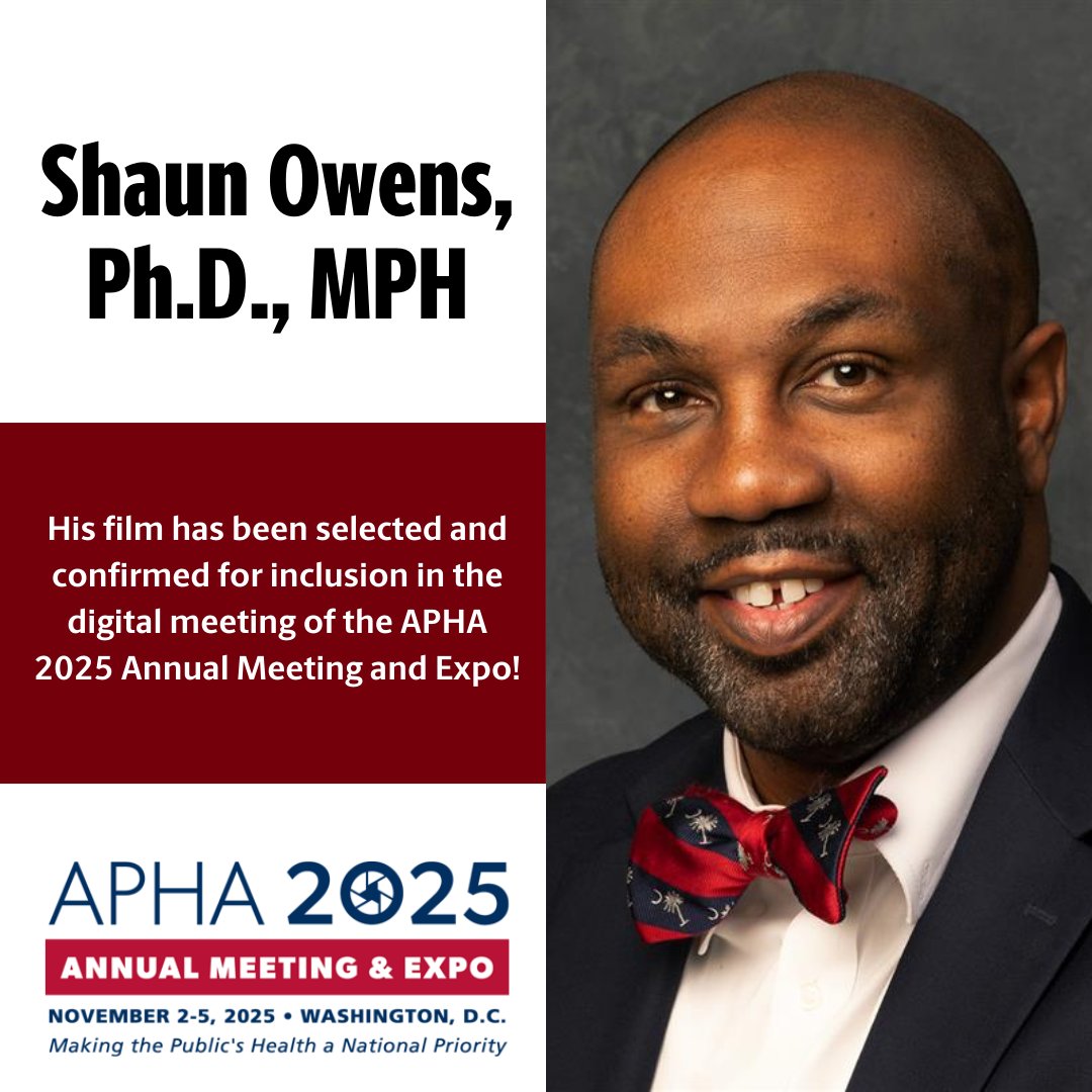 uofsccosw's tweet image. Kudos to faculty member Shaun Owens on the selection of his film for the American Public Health conference! 🎬 His work explores how technology supports health promotion and informed decision-making among aging adults. #changemaker #socialwork #Gamecocks