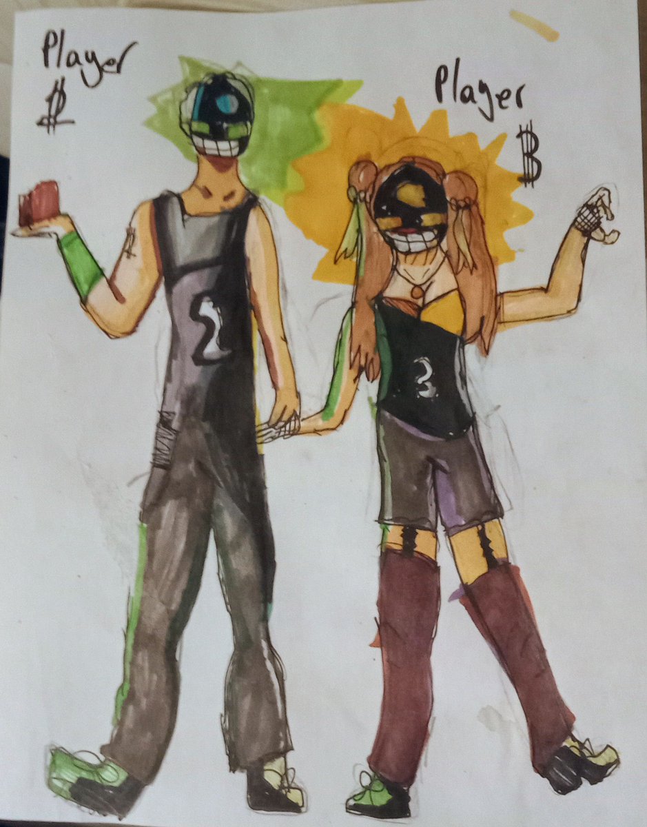 VicRosenko's tweet image. Player 2 and Player 3. Daughter drew. @StreamFranchise @FuzzOnTheLens #JoinTheStream