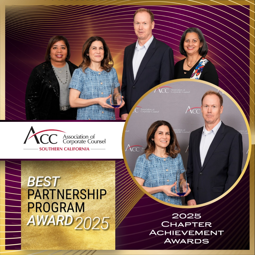ACC Honors Outstanding In-House Professionals at 2025 Annual Meeting
 
ACC SoCal is proud to announce we have been awarded two 2025 Chapter Achievement Awards!