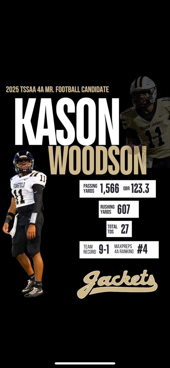 Make him Tennessee 4A Mr. Football!!