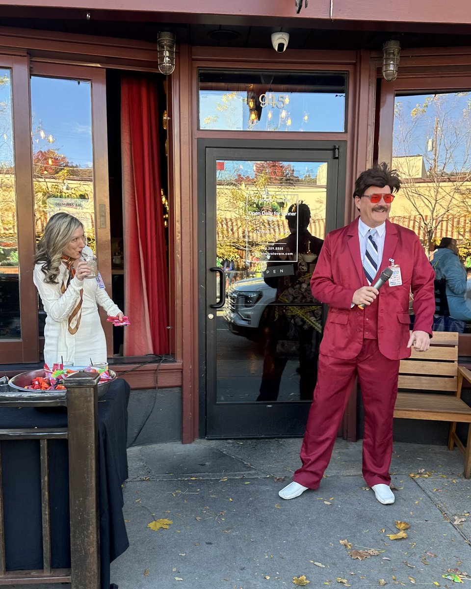 Our crew came dressed to impress for Halloween! 🎃🕸️

We’ve got all kinds of characters holding it down at El Moro — and out front, Ron Burgundy &amp; Veronica Corningstone are handing out candy for Downtown Durango’s Children’s Halloween!
