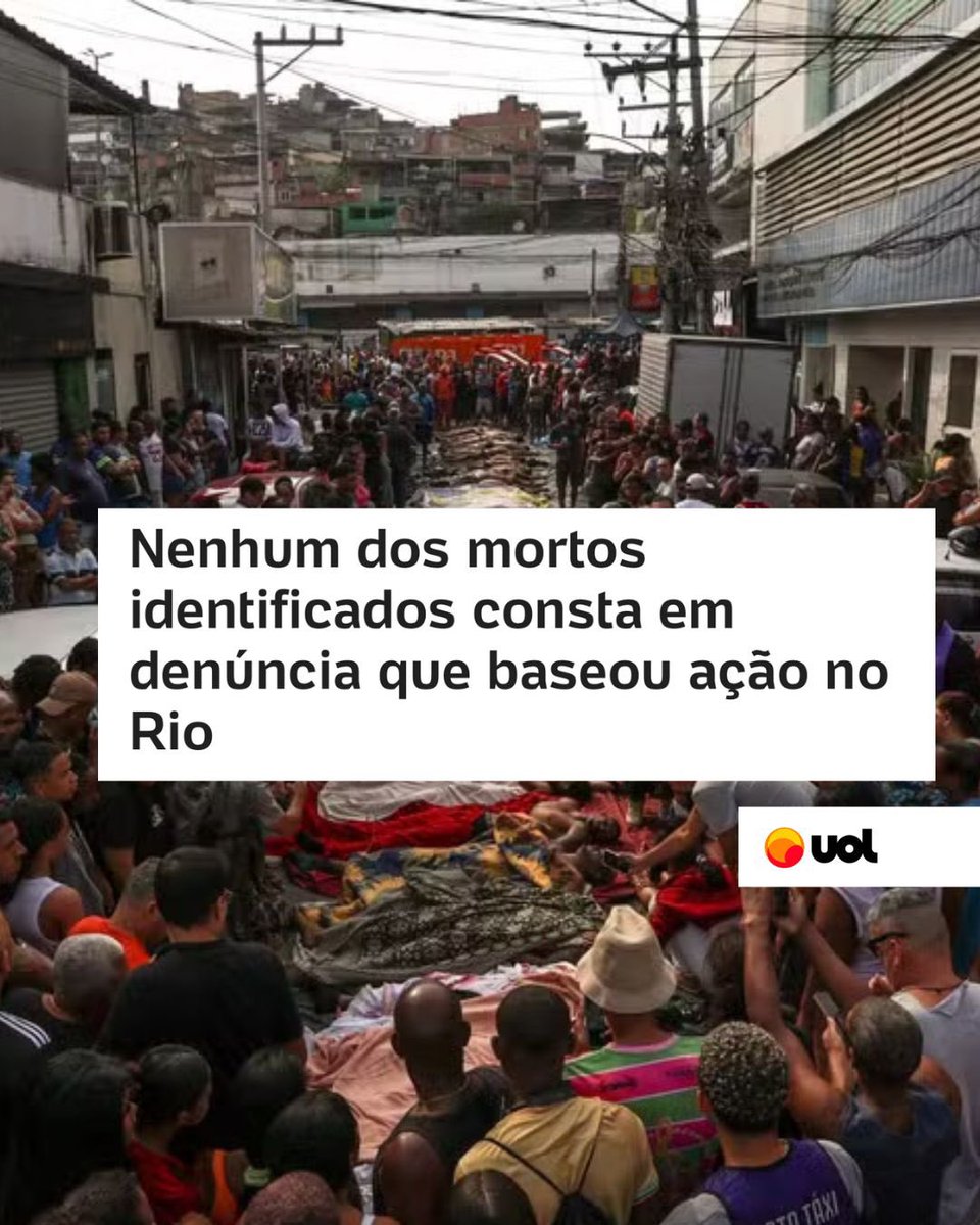 INCOMPETÊNCIA E BARBÁRIE!
Nenhum dos 99 mortos já identificados na ‘operação’ de Claudio Castro contra as comunidades da Penha e do Alemão é citado na denúncia que baseou a sanguinária ação policial.
NENHUM!
E o governador do Rio ainda considera a maior chacina do Brasil neste