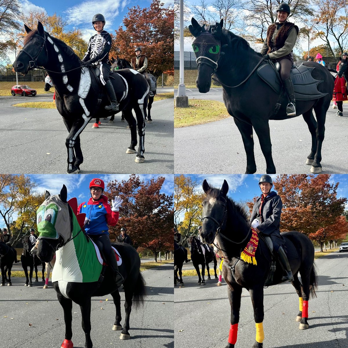 ParkPolice's tweet image. Happy Halloween from the saddle! 🐎🎃 Keep an eye out for little ghosts and goblins crossing the street tonight! #MountedUnit #HalloweenFun