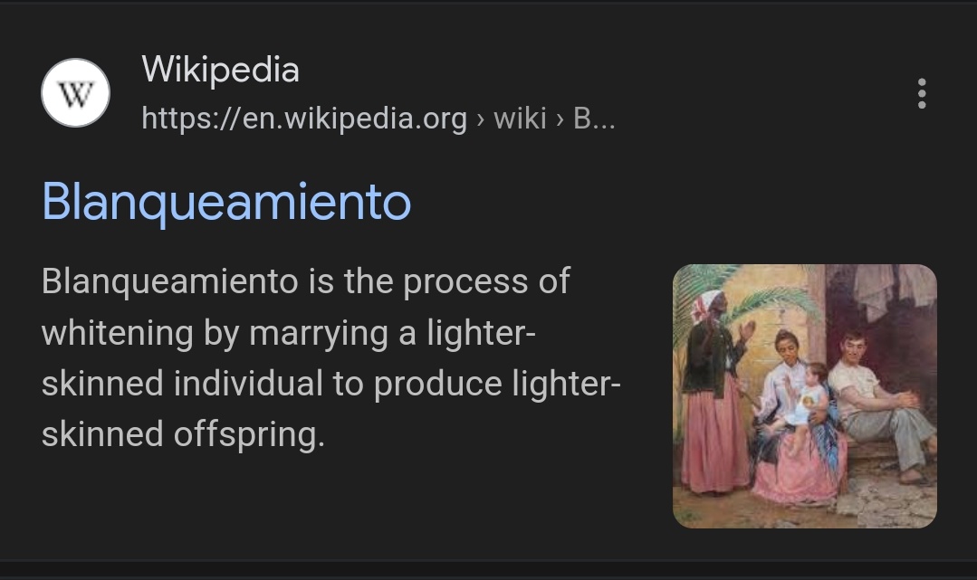 It is called Blanqueamiento what black men do is try &amp; have kids with a racially lighter skin women 

It comes from self hate of their own skin, nappy hair, big noses 

There are reddit threads full of black men discussing how to do this 

It's intense self hate they know it