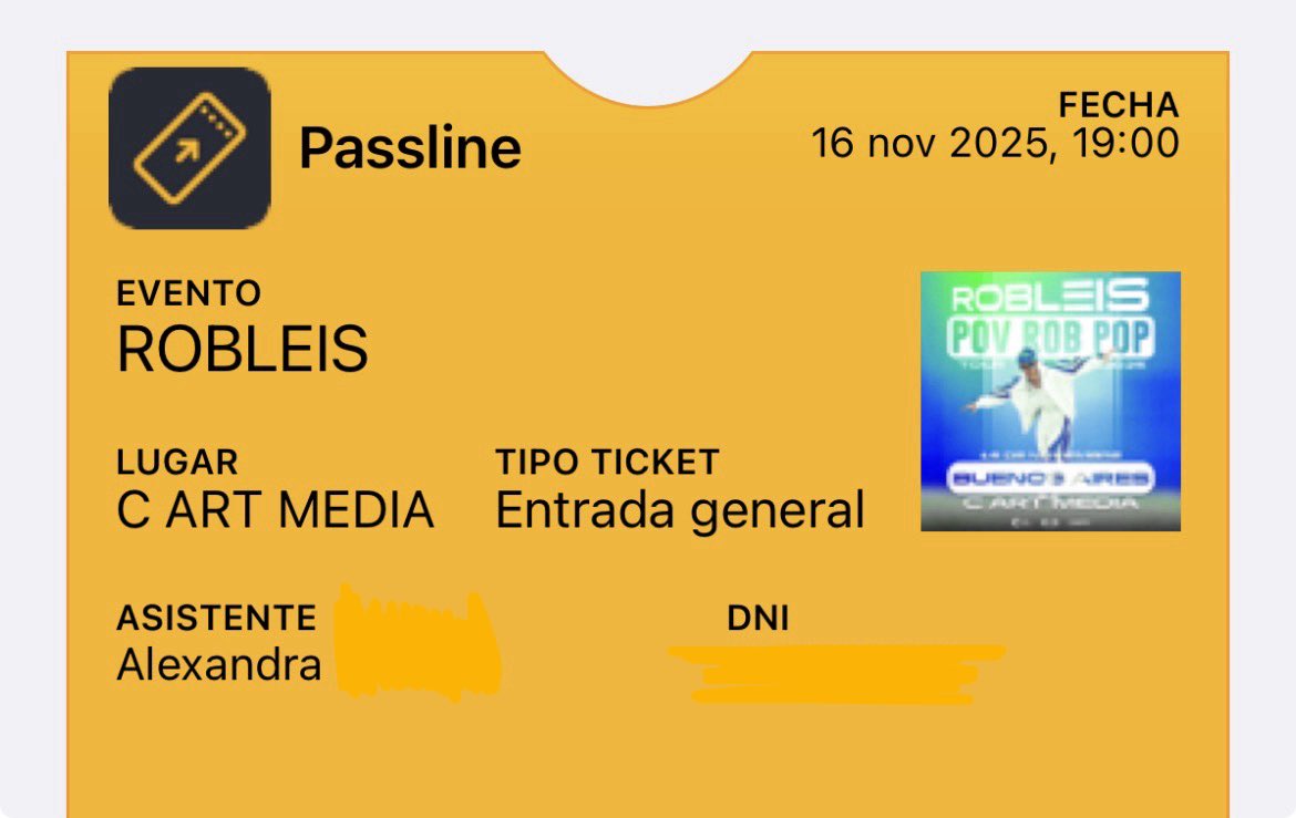 holaa! estoy vendiendo entrada para el 16/11 a $40.000, puedo aceptar varios pagos.

tengo a mi mamá internada y necesito la plata para el tratamiento, porfi si pueden compartir me re ayudan!