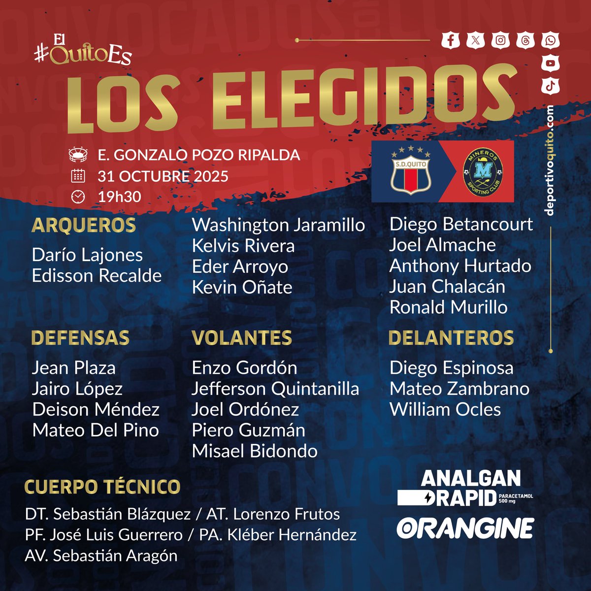 ¡Damas, caballeros y niños: LA ACADEMIA DEL FÚTBOL ECUATORIANO! 💪
#ElQuitoEs compromiso 💙❤️