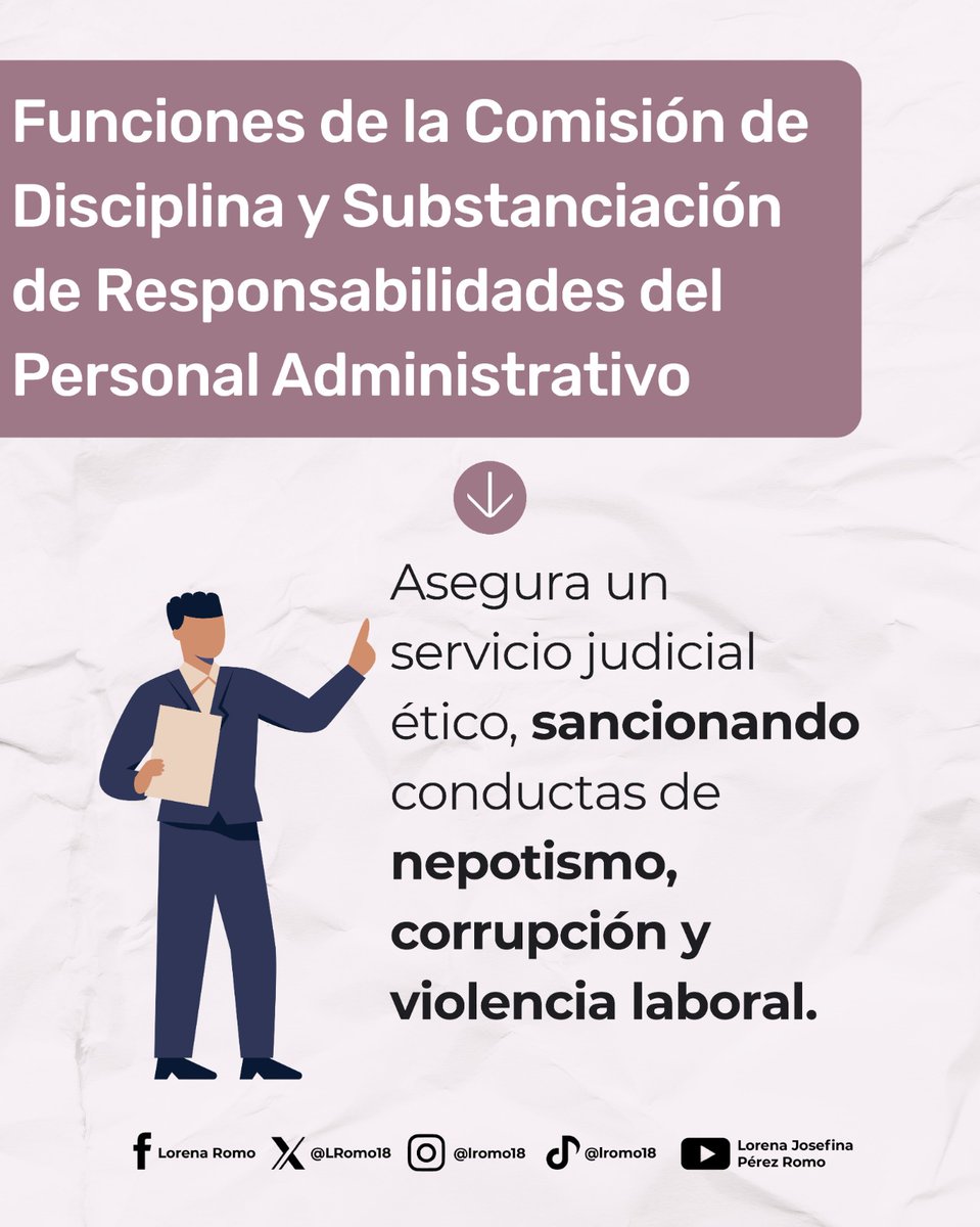 LRomo18's tweet image. ⚠️ La Comisión de Disciplina y Substanciación de Responsabilidades del Personal Administrativo del @OAJ_Mex fortalece la integridad institucional y la responsabilidad en el servicio público. 🛡️
#JusticiaMexicana #NuevoPoderJudicial