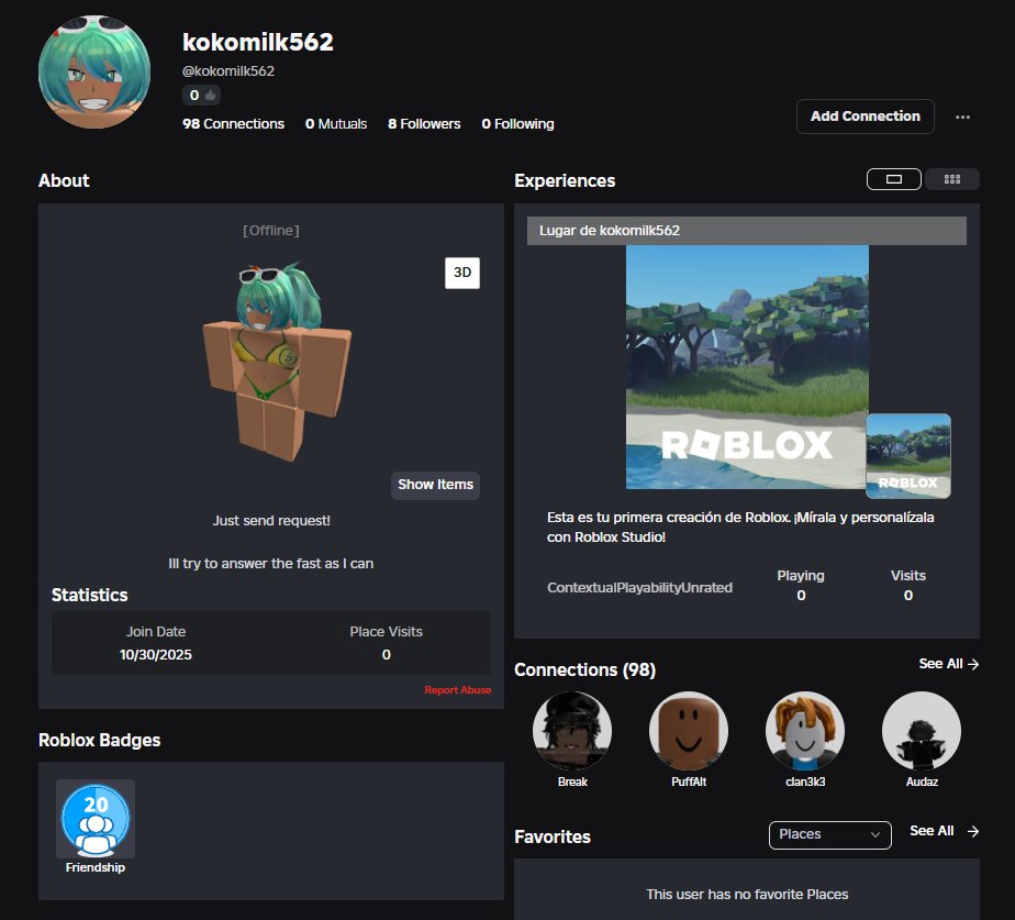 RobloxBanList's tweet image. ERP account get it taken down.

roblox.com/users/98399546…

roblox.com/catalog/959358…
roblox.com/catalog/139486…