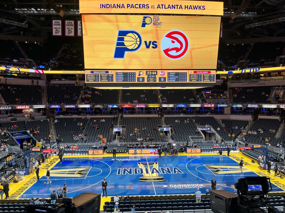 The Pacers’ NBA Cup court is looking good.