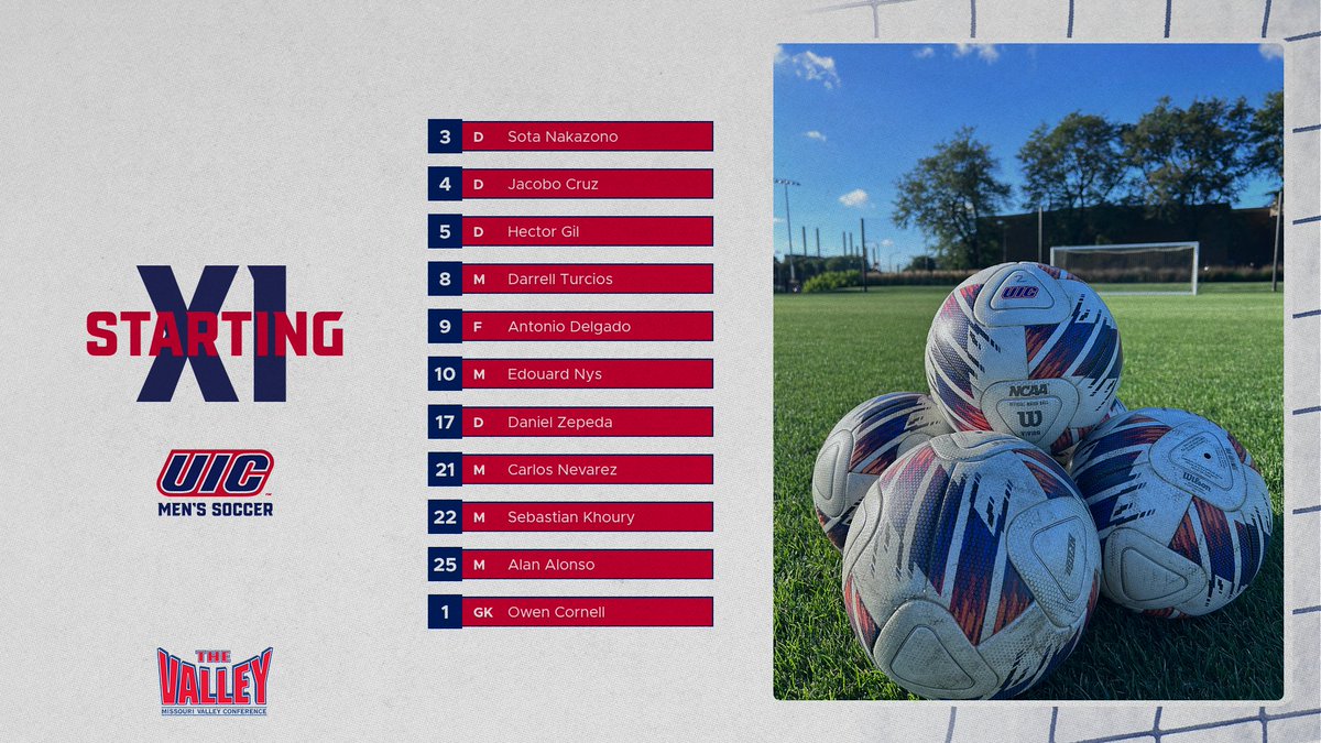 🔥⚽️ Not long before this Halloween special kicks off … here's a peek at how your Flames will line up tonight at Bowling Green!

📺 (YouTube) uicflam.es/watch
📊 uicflam.es/stats

#ChicagosCollegeTeam