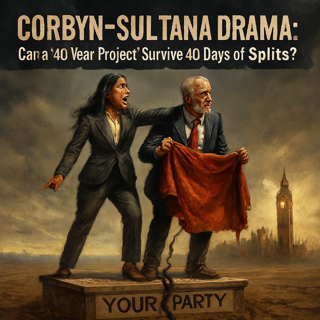 Darren_Fower's tweet image. #ZarahSultana &amp;amp; #Corbyn want to 'run the government' with their new left-wing 'Your Party' – despite high-profile splits already! 
-&amp;gt; 40-year plan or 40-day farce? 
-&amp;gt; The political left is on a knife edge.

#YourParty #JeremyCorbyn #Sultana #UKPolitics
