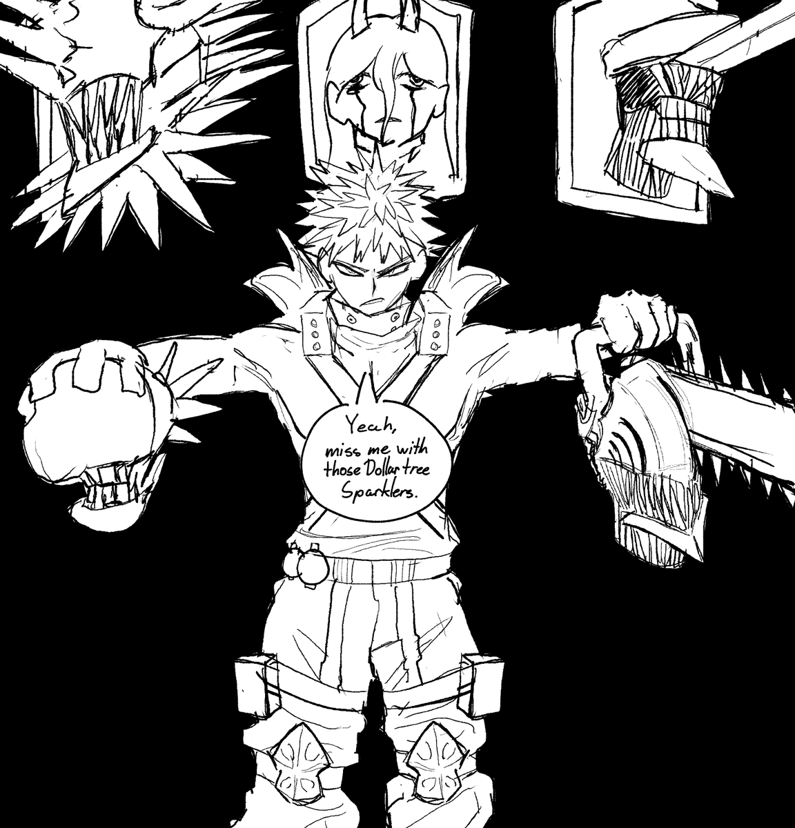 Primes1de's tweet image. cooked reze's boyfriend and a few others