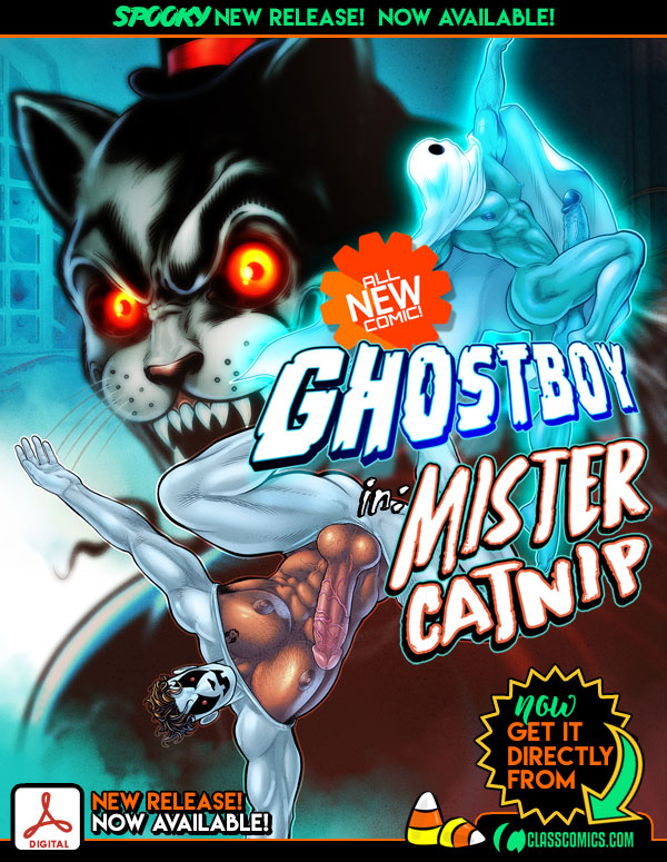 ClassComicsXXX's tweet photo. We’re releasing a Halloween Day treat for you this year! Ghostboy: The Horror of Mister Catnip #1 is so fresh that the ink from Patrick’s pen is still wet! Peter returns home to find his brothers vanished, the house wrecked, and a photo of an old Asylum! https://t.co/Awi7TGB9dI
