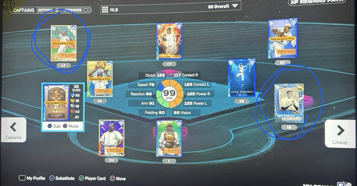 ClampzNot's tweet photo. @HenchNU @MLBTheShow @NLBMuseumKC @nlbmprez Was able to make a team with both buck leonards on the same team 🤣 https://t.co/Nmv9dRIXLO