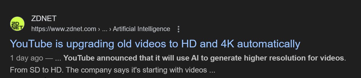 ⚡YouTube will upgrade millions of videos from 240p and 360p to Full HD using AI
<a href="/afternic/">Afternic</a> <a href="/spaceship/">Spaceship</a> <a href="/unstoppableweb/">Unstoppable Domains</a>  — so… when do we get AI that turns ‘Stalled lead’  into ‘payment received’? 🤖💰
