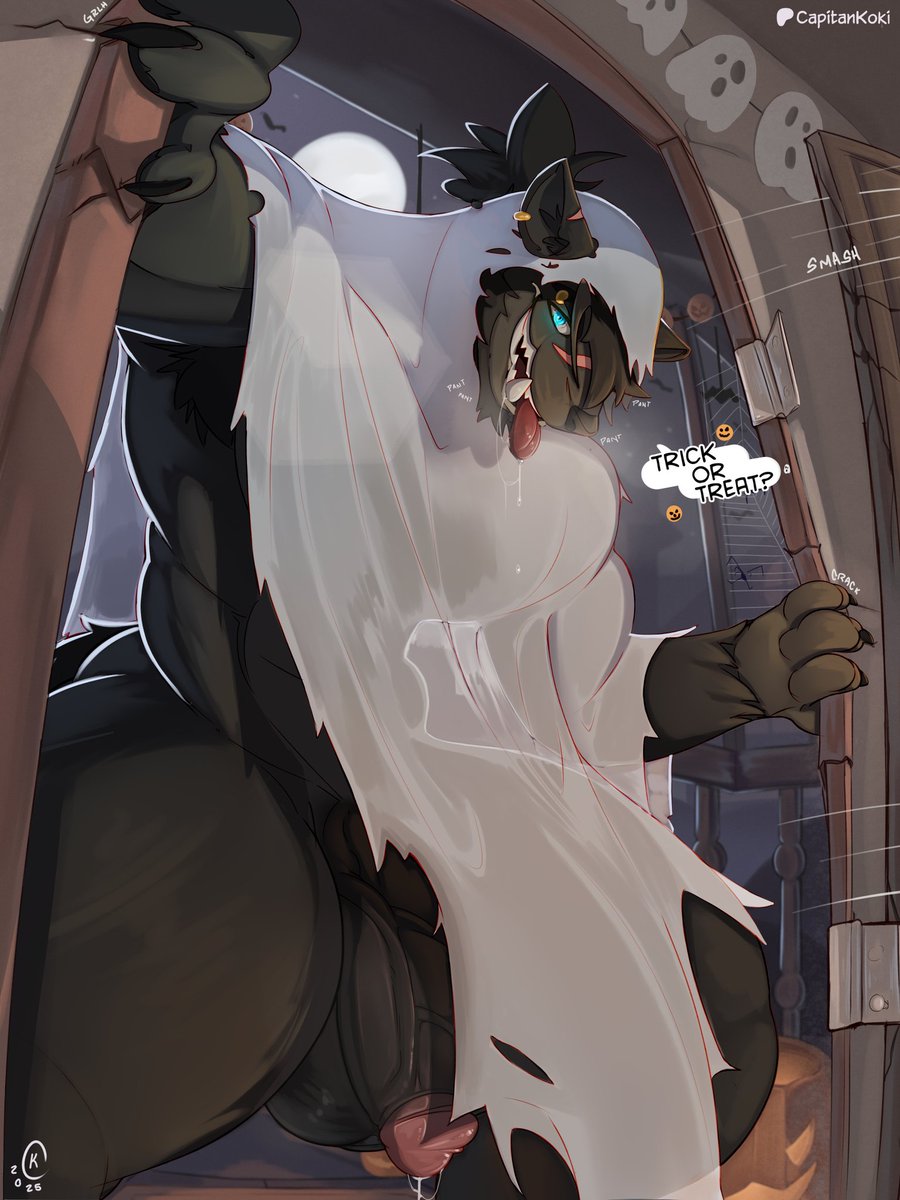 Trick or treat 🎃

The big 'wufs' are hungry… for sweets!🐺🍬

Art: <a href="/CapitanKoki/">Typical Kokito Art</a>