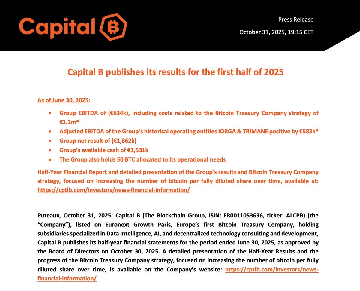 _ALCPB's tweet image. 🟠 Capital ₿ publishes its results for the first half of 2025⚡️

Full Press Release (EN): cptlb.com/wp-content/upl…

Full Press Release (FR): cptlb.com/wp-content/upl…

BTC Strategy (EN): cptlb.com/wp-content/upl…