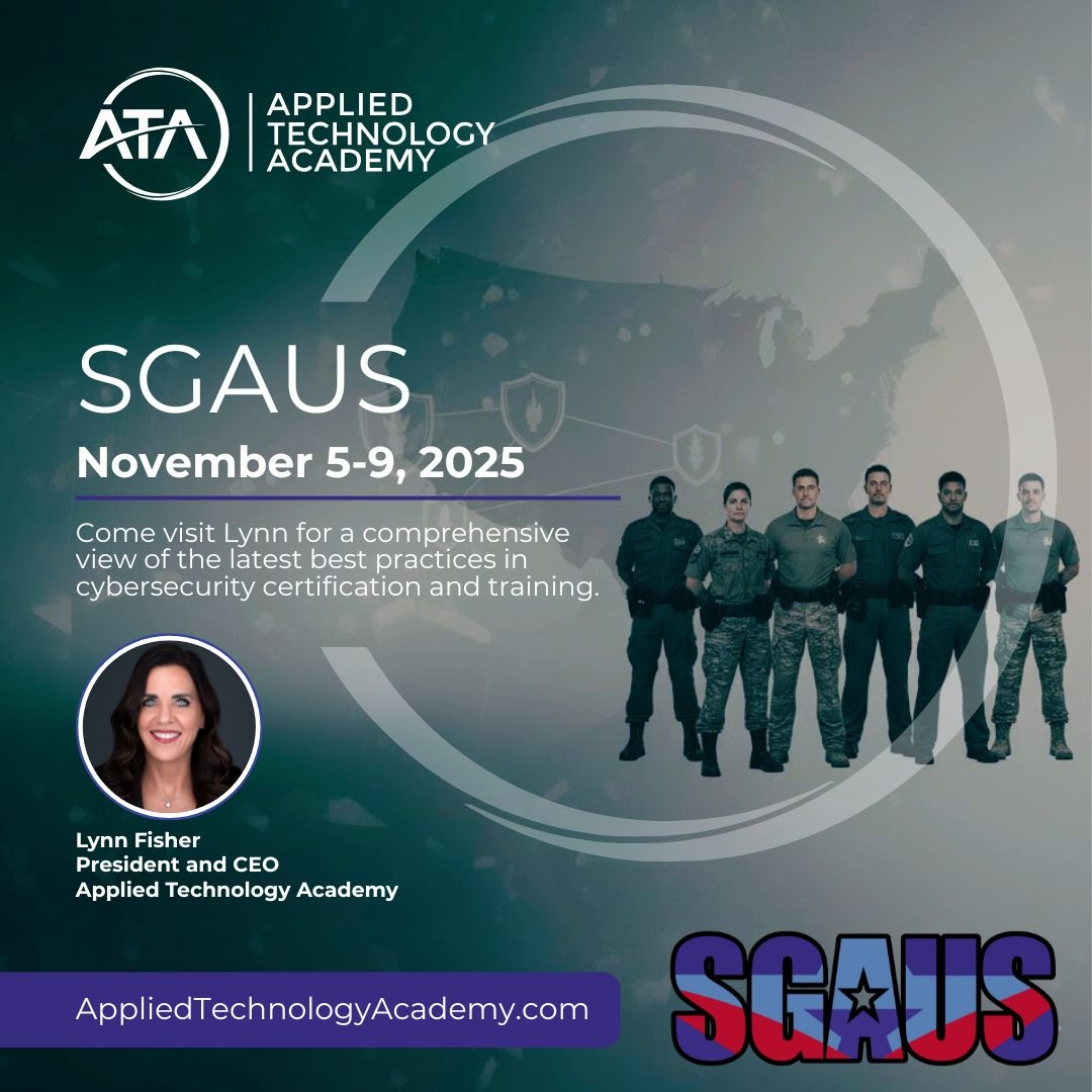 appliedtechac's tweet image. Join Applied Technology Academy at the @SGAUS Annual Conference! 🇺🇸  

Lynn Fisher, President and CEO of ATA, will be attending the State Guard Association of the United States (SGAUS) Annual Conference from November 5-9, 2025.

Come visit Lynn for a comprehensive view of the…