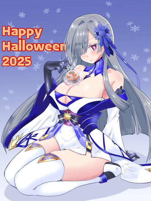 ちょい遅刻ですが、ハロウィンでフェアリースノウさんを描いてみました。妖怪ハーフ設定らしいので・・