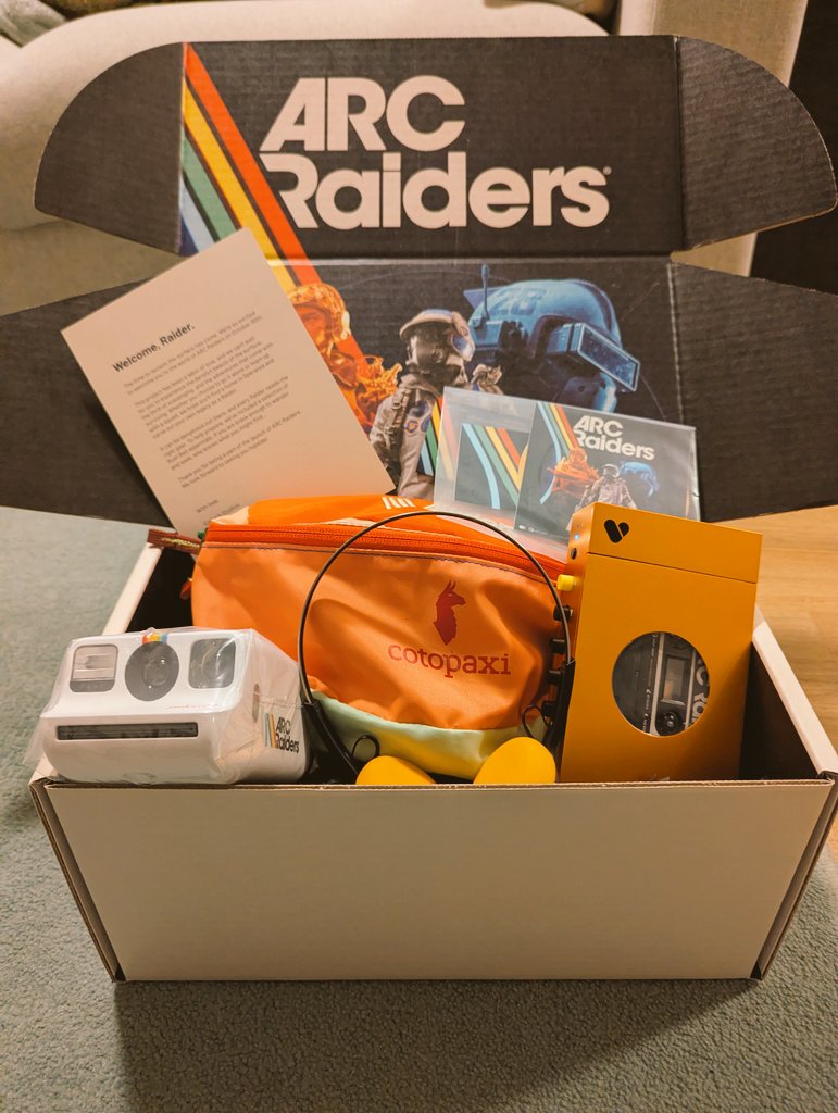 Pretty cool gifts for the <a href="/ARCRaidersGame/">ARC Raiders</a> launch! It's got a cassette player, Polaroid camera and fanny back

Thanks for making me feel old 😭