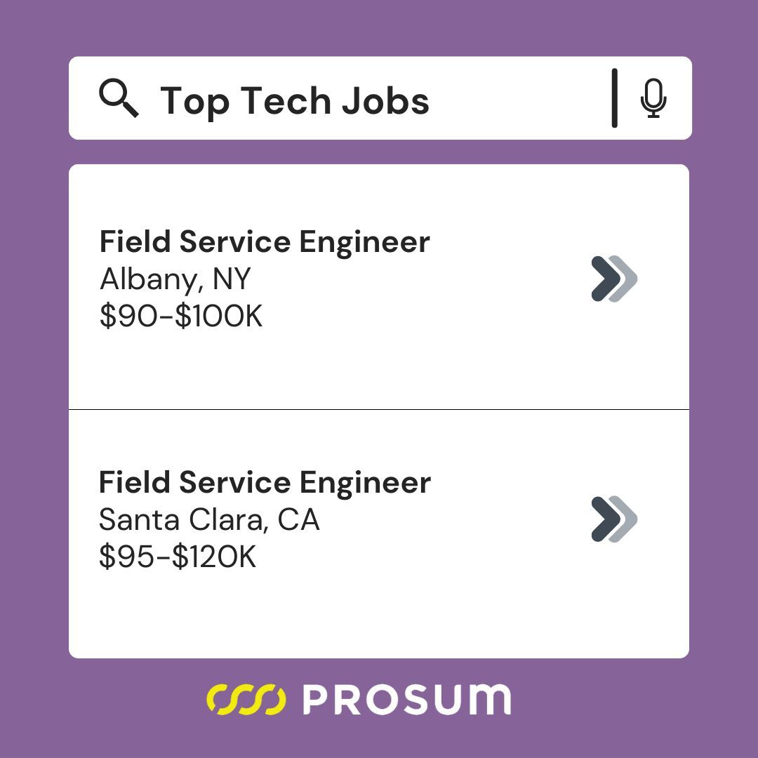 Prosum's tweet image. This Week: Top Tech Jobs!

Field Service Engineer - Albany, NY
jobs.prosum.com/jb/Field-Servi…
 
Field Service Engineer - Santa Clara, CA
jobs.prosum.com/jb/Field-Servi… 

#nowhiring #techjobs