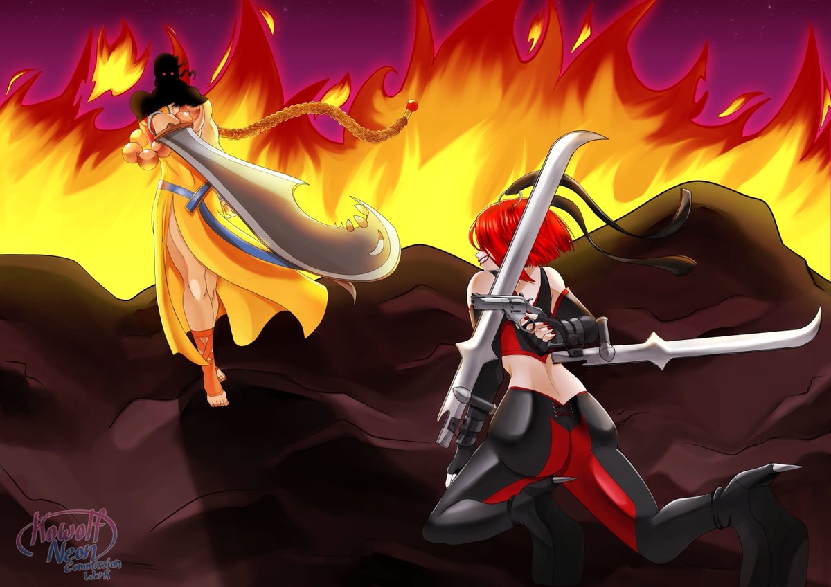 Commission work for <a href="/Pumpkin_leader/">RealPumpkinLord (COMMS OPEN)</a>! 
Promoting for his arcade fighting animation he did of Donovan ( #darkstalkers ) VS Rayne ( #BloodRayne ) on his youtube channel! you'll find the link of the video in the replies down below!