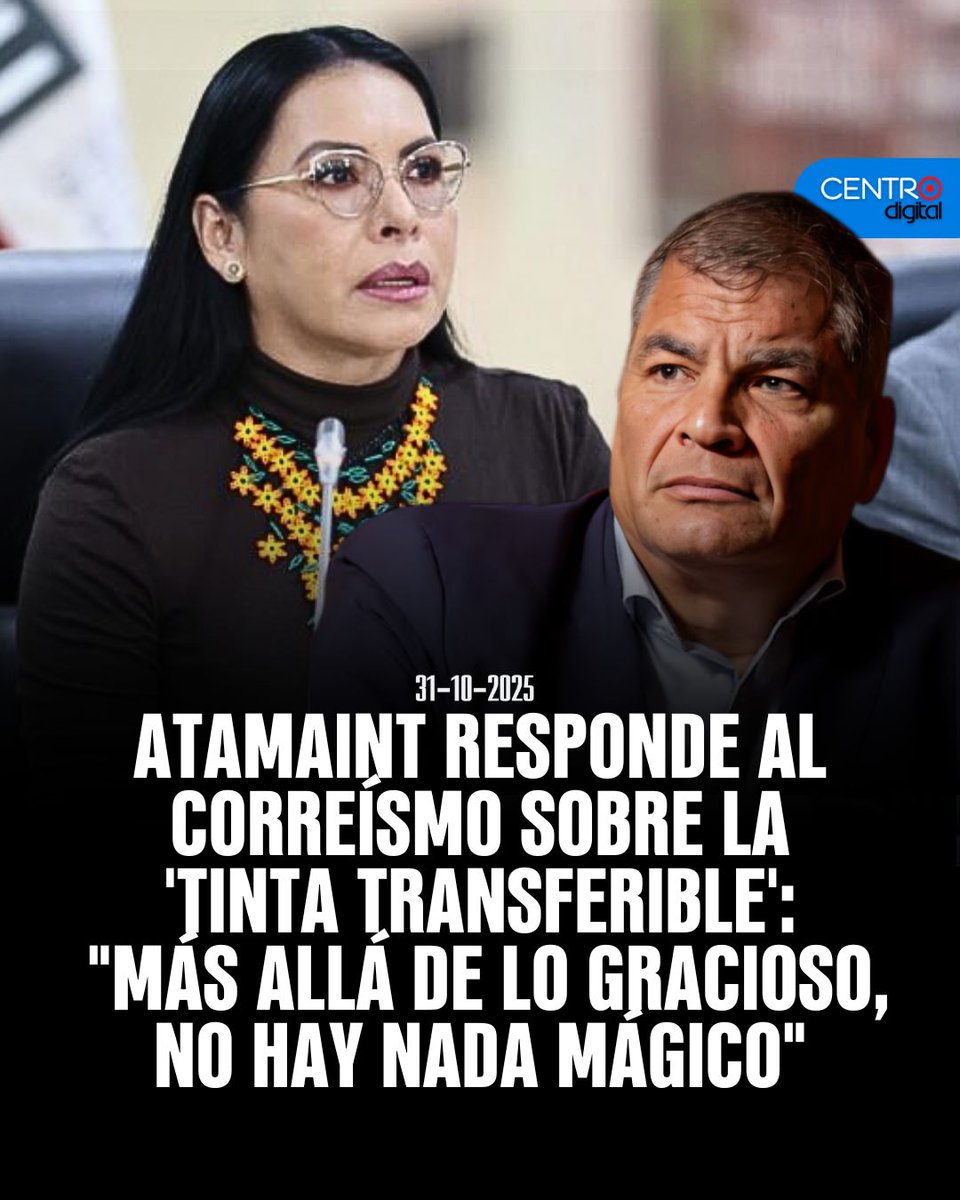 #ATENCION | La presidenta del <a href="/cnegobec/">cnegobec</a>, <a href="/DianaAtamaint/">Diana Atamaint</a>, respondió este viernes a los pedidos del correísmo sobre la supuesta “tinta transferible” en las papeletas de la consulta popular y referéndum 2025, asegurando que “no hay nada mágico, todo es técnico”.
Los detalles ➡️