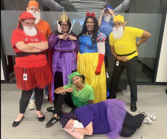 AvidXchange's tweet image. Across the office, teammates celebrated Halloween with festive costumes and creative canned-good builds that doubled as a food drive in support of Nourish Up, blending seasonal fun with community impact. 🎃