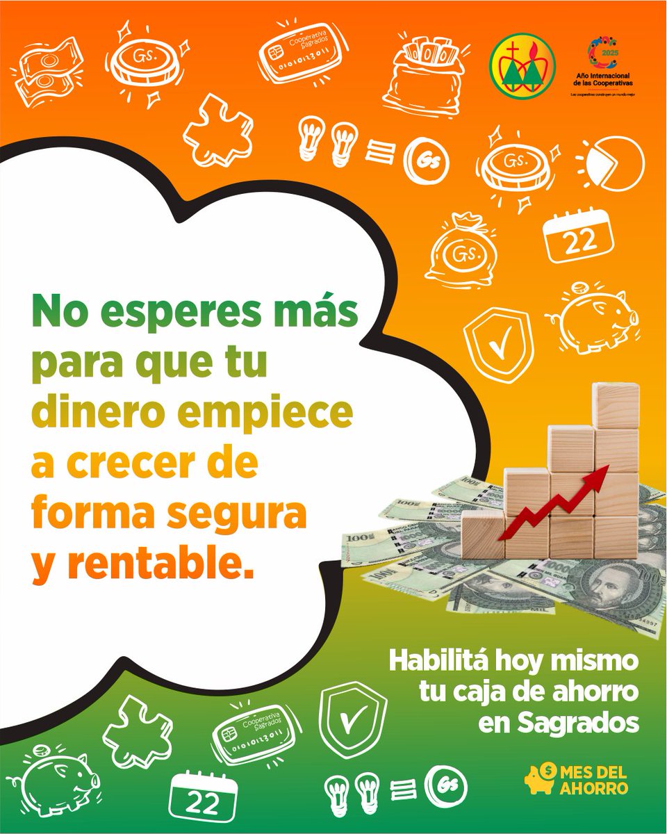 coopssccPy's tweet image. 💰 Ahorrar es cuidar tu futuro.
En Coop. Sagrados tu dinero crece con propósito 🤝

Pequeños pasos, grandes logros: cada moneda cuenta cuando se trata de cumplir tus metas.

✨ Ser socio ahorrista es formar parte de algo más grande.

#Diamundialdelahorro #Ahorraensagrados