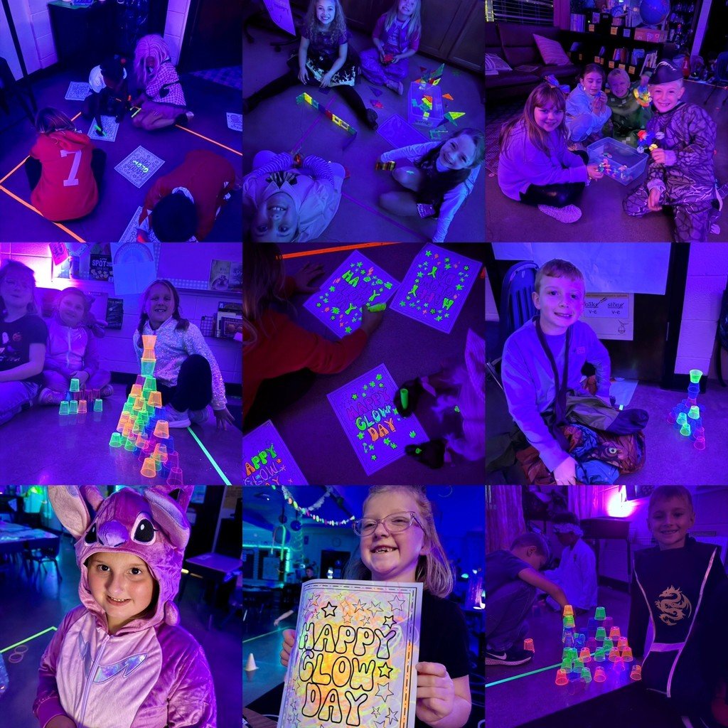 BeebeElementary's tweet image. Mrs. V’s class is full of goal-getters! Today, they celebrated Halloween and completed their October iReady challenge by having a G L O W party! Students read with flashlights, completed STEM challenges, and danced the day away under the black lights.  #bprd #besisthespottobe
