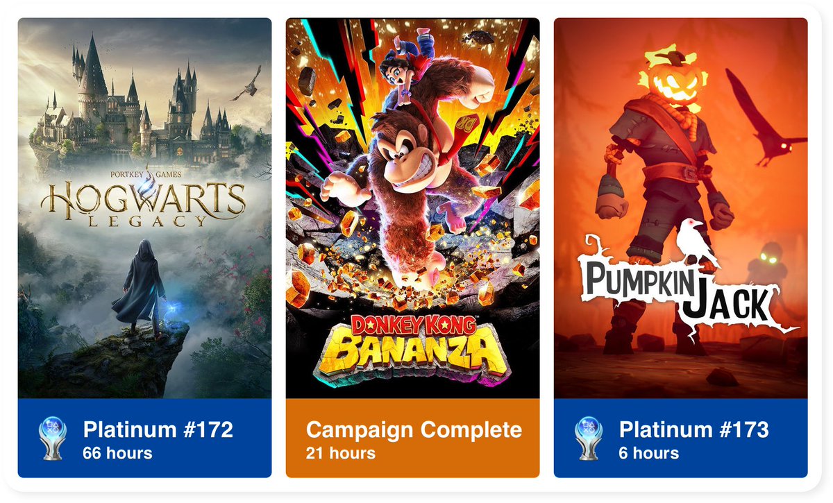 🎮 October // #2025GamingUpdate 🎮

Finished three games:
🏆 2 platinum trophies
🏆 1 campaign complete

Started/continued three games:
🎮 Final Fantasy Tactics: The Ivalice Chronicles
🎮 Ghost of Yotei
🎮 Ball X Pit

Only two months left, how many games total will I finish?